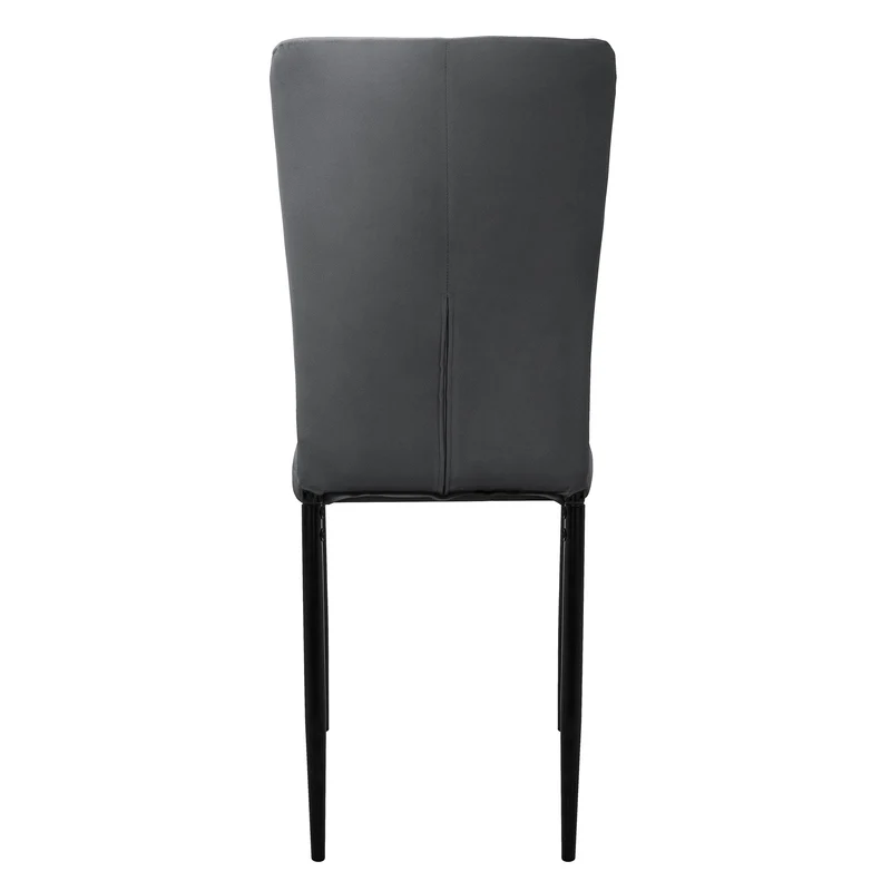 Esszimmerstuhl 4er Set Grau mit Samtbezug und Metallbeinen Küchenstuhl ML-Design