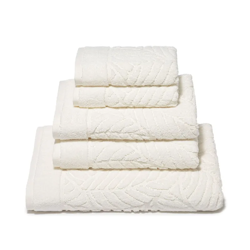 Set asciugamani in spugna foglie in Cotone 450 gr/mq
