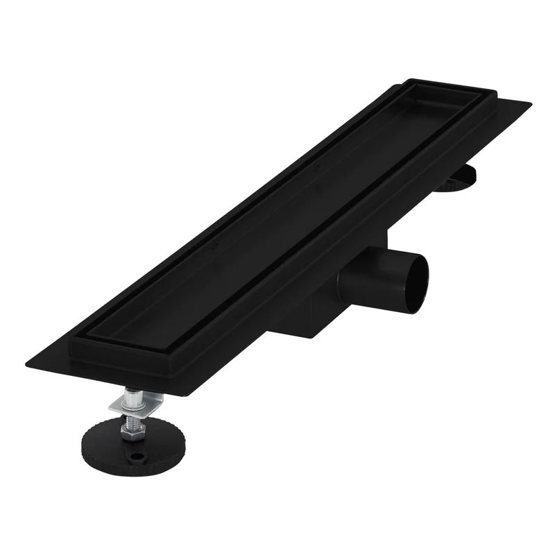 LuxeBath | Duschrinne 2in1 befliesbar mit Siphon, aus Edelstahl, Komplettset, Doppelseitige Bodenablauf flach