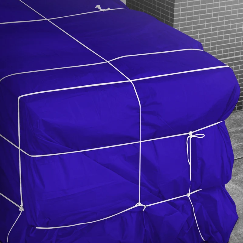 Abdeckplane Gewebeplane mit Ösen 4x5 m 650g/m² in Blau aus PVC inkl. 10 Spanngummis
