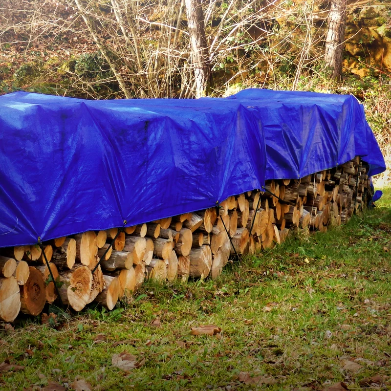 Abdeckplane Gewebeplane mit Ösen 4x5 m 650g/m² in Blau aus PVC inkl. 10 Spanngummis