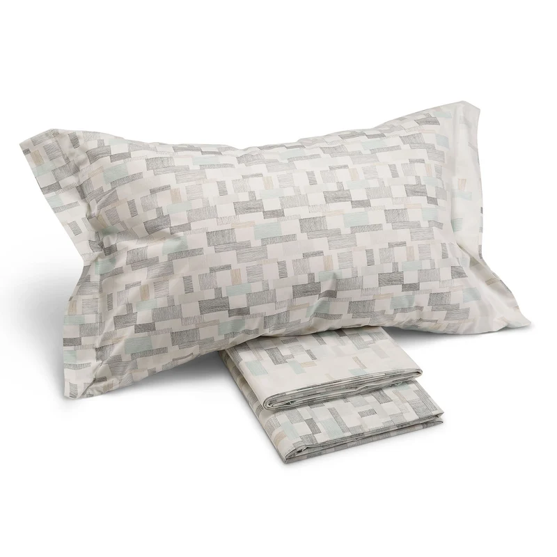 Completo Lenzuola in Cotone Oxford Caleffi Geometrico