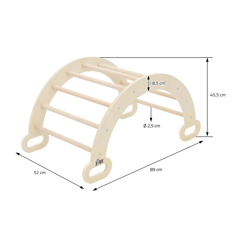 Kletterbogen für Kinder 89x52x45,5 cm Natur aus Holz Joyz