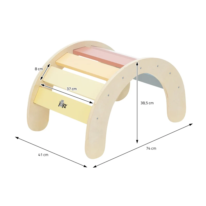 Kletterbogen für Kinder 74x41x38,5 cm Mehrfarbig aus Holz Joyz