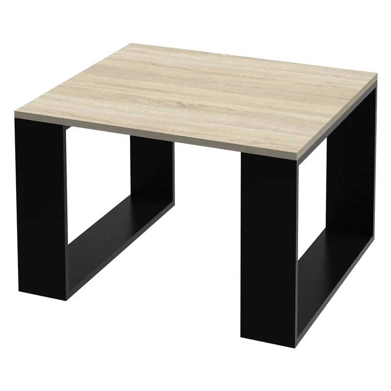 Couchtisch 65x65x40 cm Eiche-Optik/Schwarz ML-Design