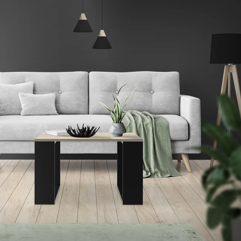 Couchtisch 65x65x40 cm Eiche-Optik/Schwarz ML-Design