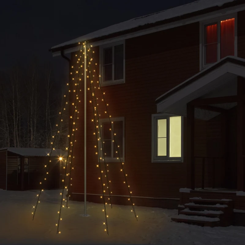 LED Lichterkette Fahnenmastbeleuchtung 208 cm Warmweiß mit 192 LED