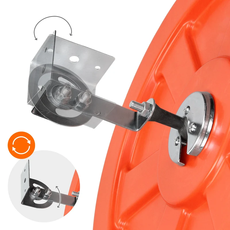Verkehrsspiegel Rot Ø 30 cm mit schwenkbare Halterung aus Kunststoff und Rahmen aus Polypropylen und Stahl