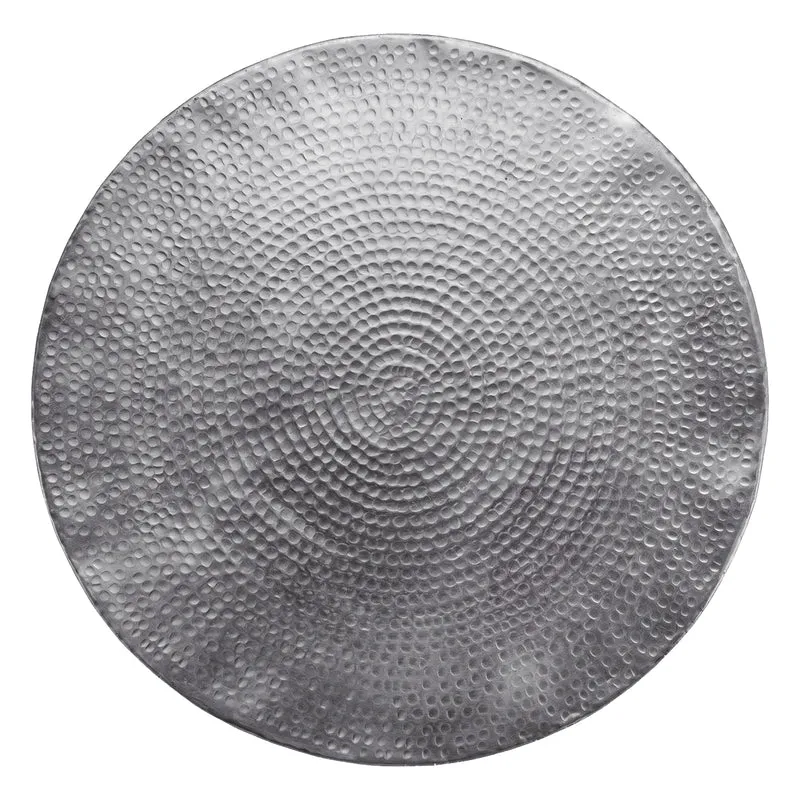 Couchtisch Ø 62x33 cm Silber aus Aluminium-Legierung in Hammerschlag-Technik WOMO-Design