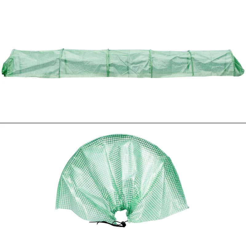 Folientunnel 300x55x35 cm Transparent/Grün aus PE-Gitterfolie