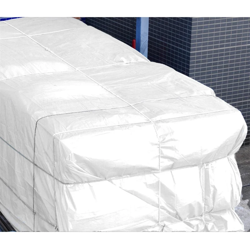 Abdeckplane Gewebeplane mit Ösen 4x6 m 260g/m² in Weiß aus PE