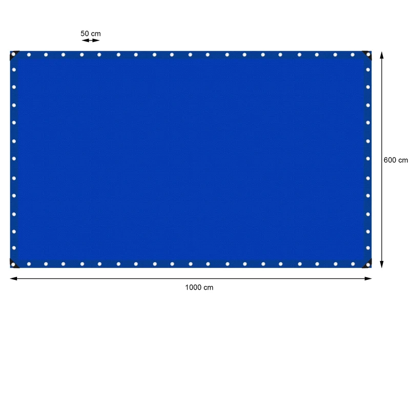 Abdeckplane Gewebeplane mit Ösen 6x10 m 180g/m² in Blau aus PE