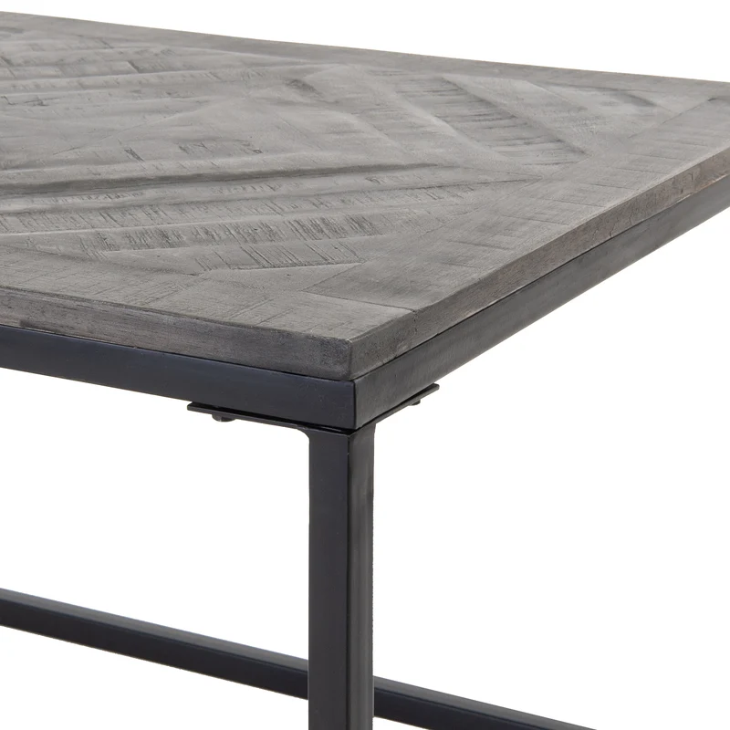 Beistelltisch 60x60 cm Grau, Unikat, handgefertigt aus Mangoholz WOMO-Design