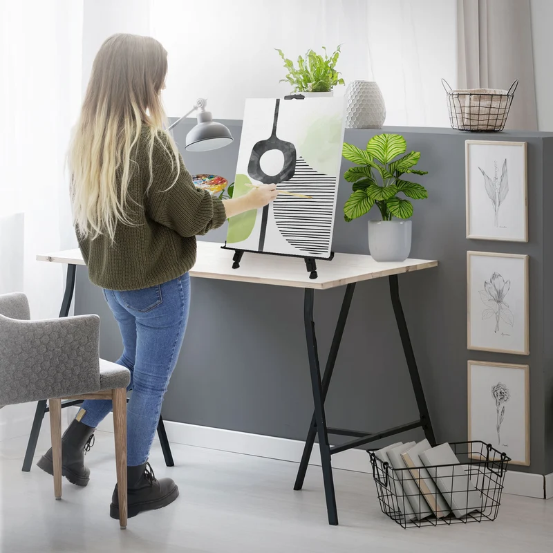 Aluminium Staffelei Dreibein 50-156 cm höhenverstellbar Silber