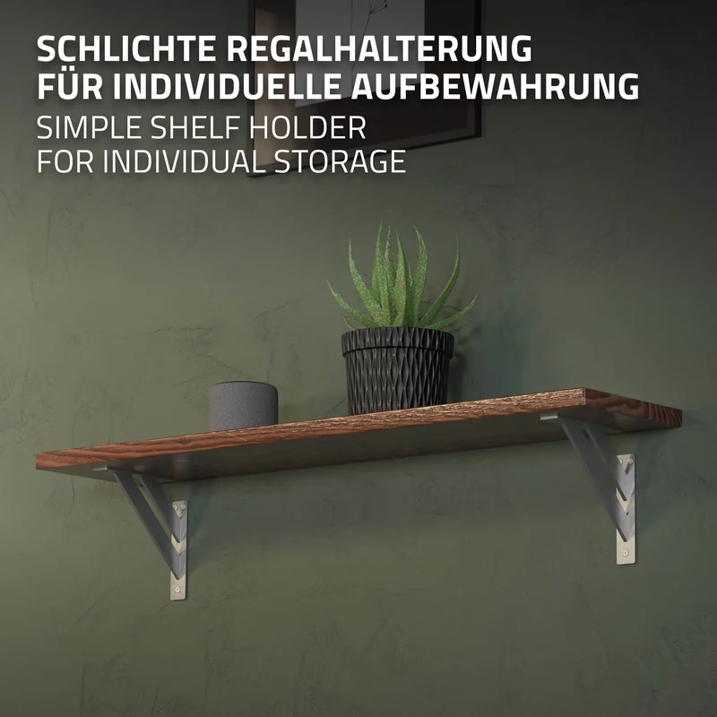 Wandkonsole Regalhalterung 2er Set 240 x 240 mm Silber aus Aluminium ML-Design