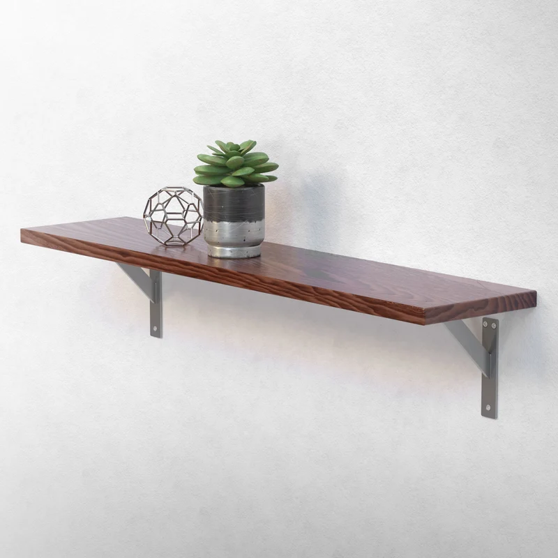 Wandkonsole Regalhalterung 2er Set 180 x 180 mm Silber aus Aluminium ML-Design