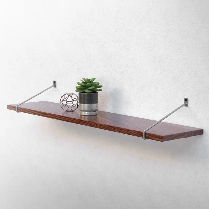 Wandkonsole Regalhalterung 2er Set 265 x 180 mm Grau aus Stahl ML-Design