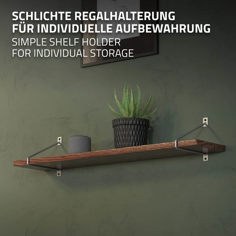 Wandkonsole Regalhalterung 2er Set 220 x 180 mm Grau aus Stahl ML-Design