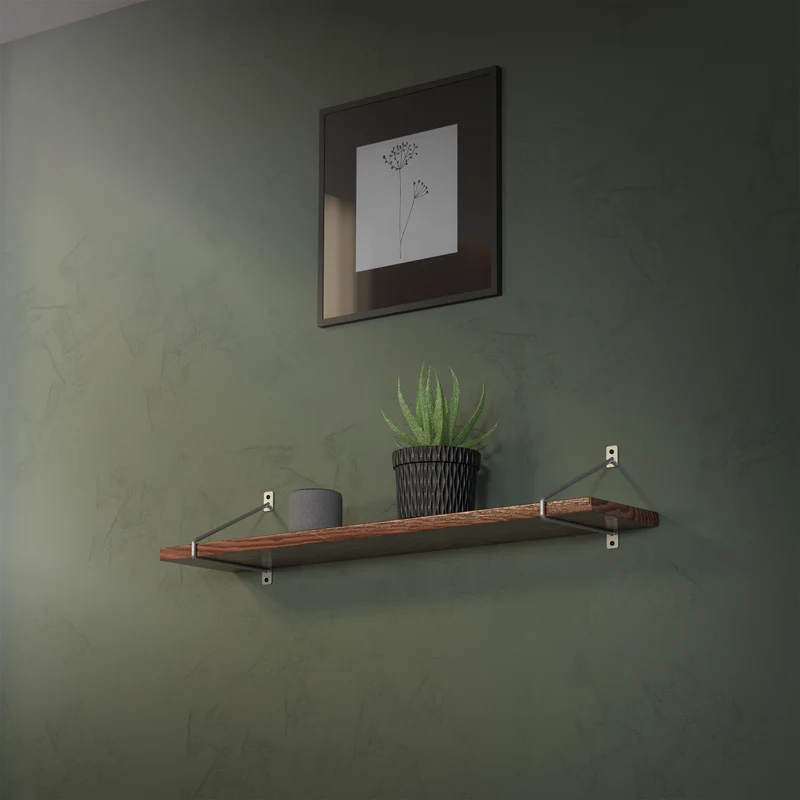 Wandkonsole Regalhalterung 2er Set 220 x 180 mm Grau aus Stahl ML-Design