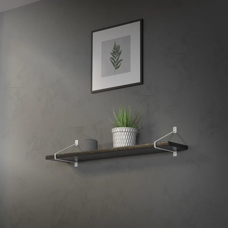 Wandkonsole Regalhalterung 2er Set 220 x 180 mm Weiß aus Stahl ML-Design