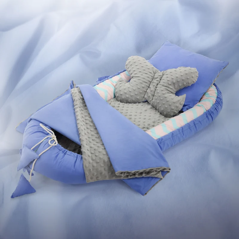 Babynest Set 5 Tlg. 90x50 cm Walmuster aus Baumwolle Joyz