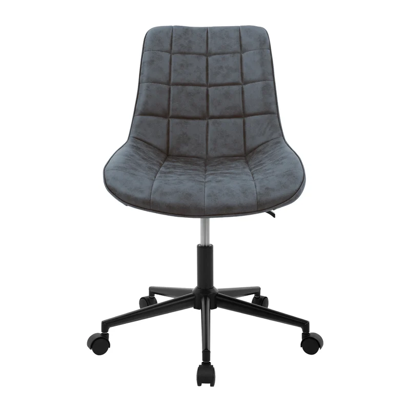 Bürostuhl auf Rollen Anthrazit mit Kunstlederbezug und Metallgestell ML-Design