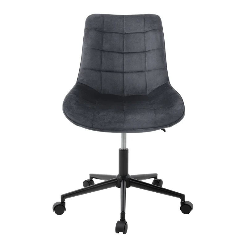 Bürostuhl auf Rollen Grau mit Samtbezug und Metallgestell ML-Design
