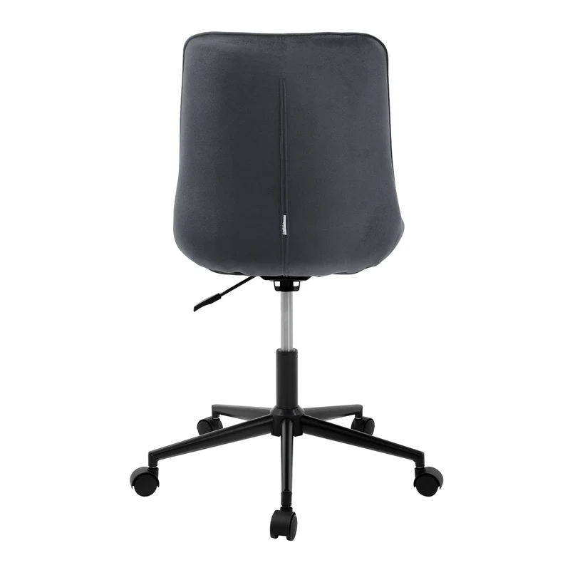 Bürostuhl auf Rollen Grau mit Samtbezug und Metallgestell ML-Design