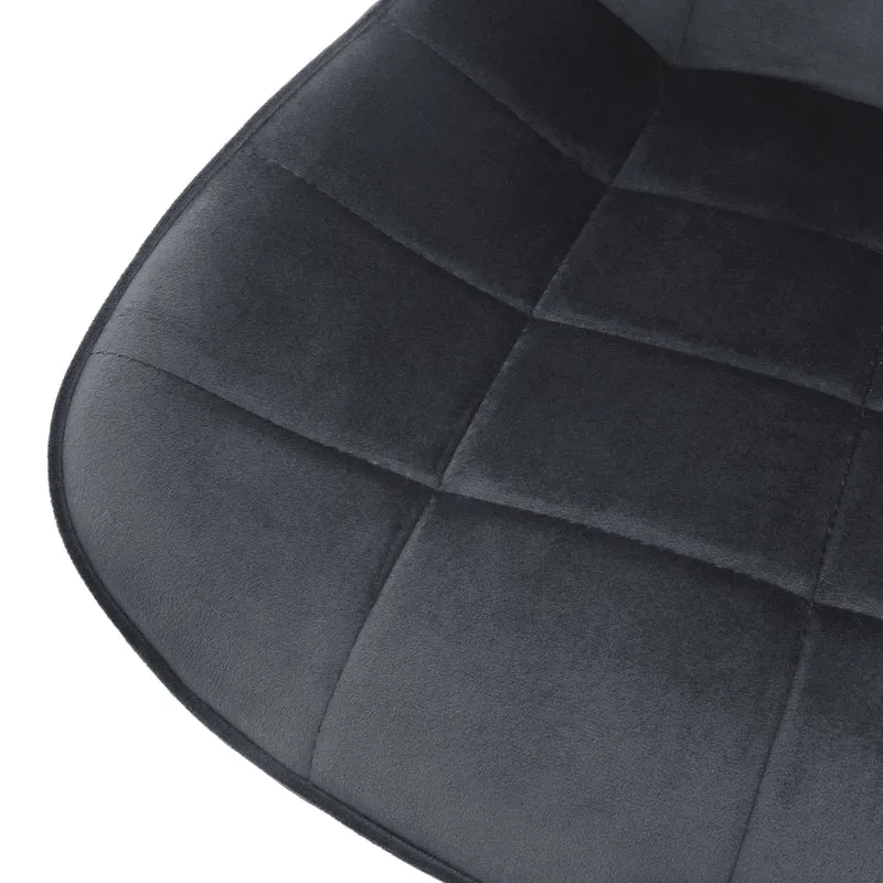 Bürostuhl auf Rollen Grau mit Samtbezug und Metallgestell ML-Design