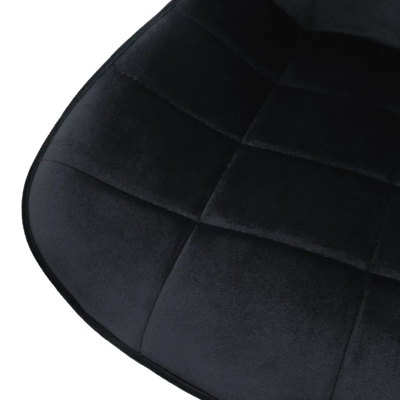 Bürostuhl auf Rollen Schwarz mit Samtbezug und Metallgestell ML-Design