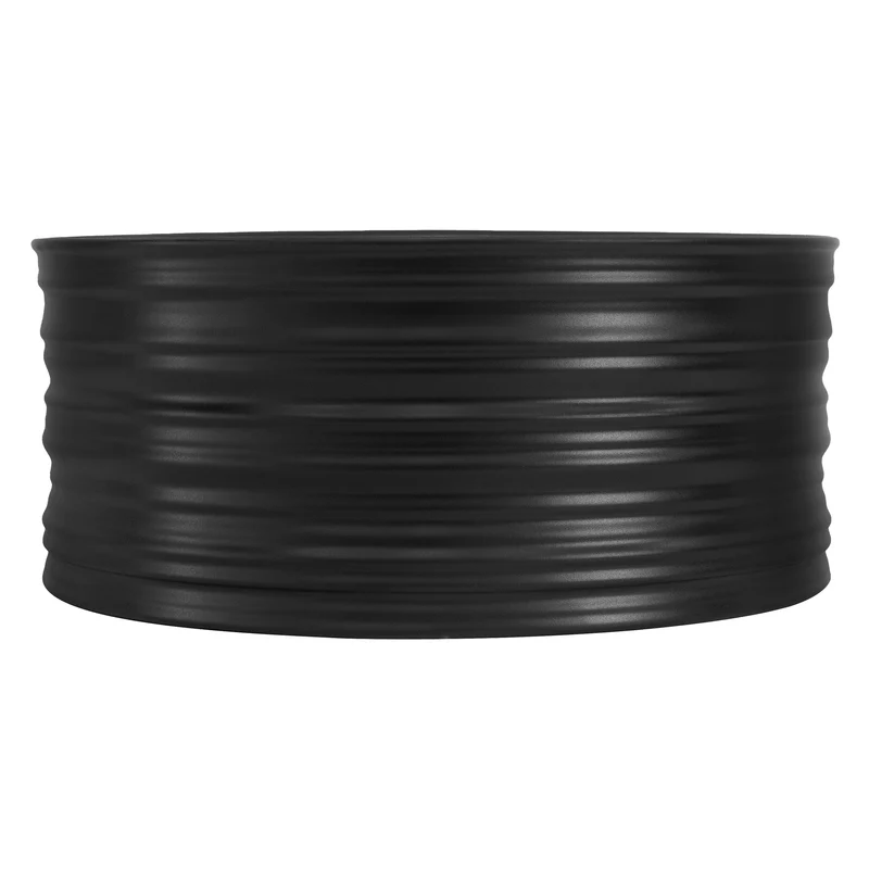 Waschbecken Rund ohne Überlauf Ø 41x18 cm Schwarz aus Keramik LuxeBath