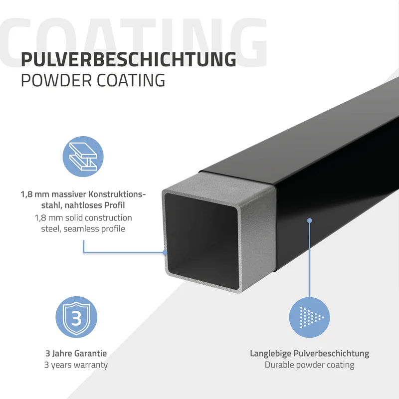 Wandkonsole für Waschtisch 2er Set 300x150 mm Schwarz aus Stahl ML-Design