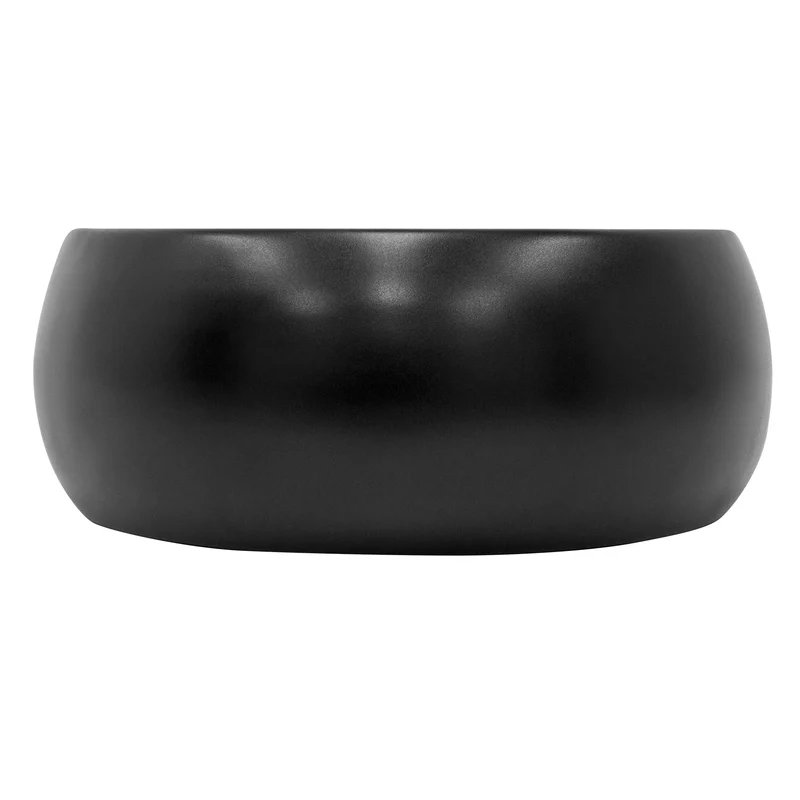 Waschbecken Rund ohne Überlauf Ø 40x15,5 cm Schwarz matt aus Keramik LuxeBath
