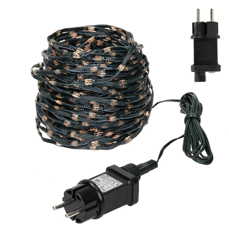 LED Micro Cluster Lichterkette 24 m mit 800 warmweißen LEDs und 8 Funktionen