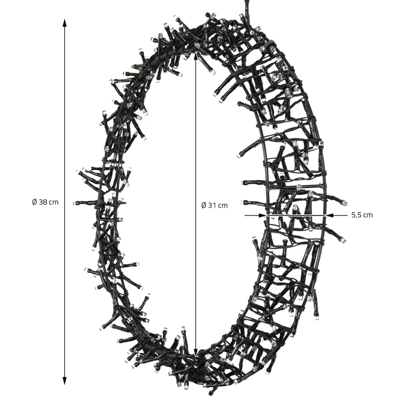 Lichterkranz 300 LEDs Warmweiß Ø 38cm IP44