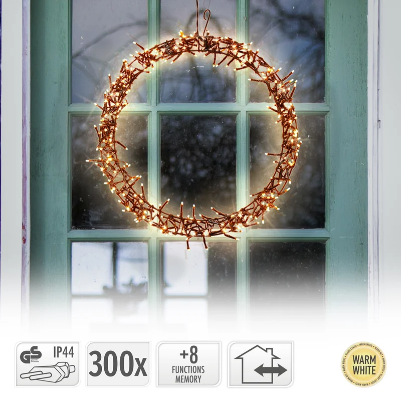 Lichterkranz 300 LEDs Warmweiß Ø 38cm IP44