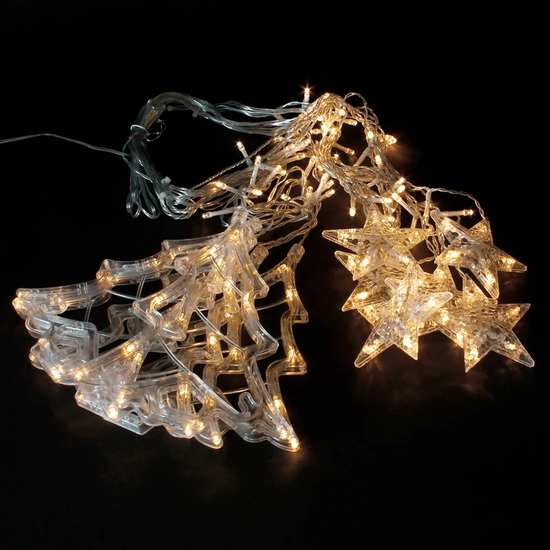 Weihnachtslichterkette LED Lichtervorhang 2,2 m mit 138 LEDs Warmweiß IP44