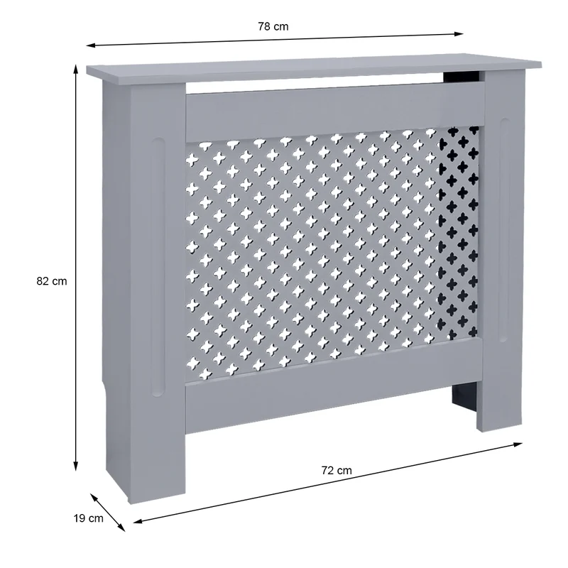 Heizkörperverkleidung 78x19x82 cm Raute Grau aus MDF ML-Design