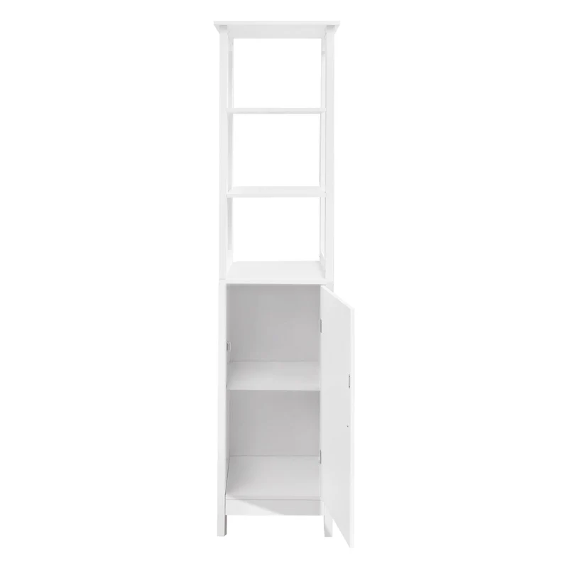 Badezimmerschrank Badschrank Weiß 40x160x32 cm mit drei Ablagen ML-Design