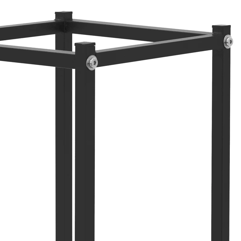 Kaminholzregal 33x33x115 cm Schwarz aus Metall ML-Design