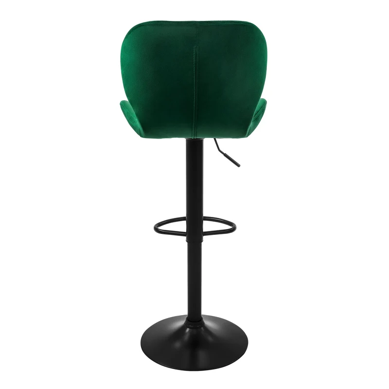 Barhocker 2er Set Grün Samtbezug mit Rückenlehne und Fußstütze höhenverstellbar 59-79cm ML-Design