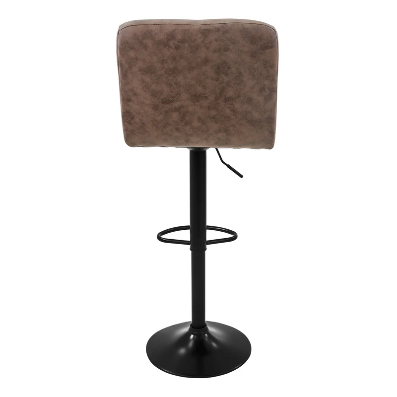 Barhocker 2er Set Braun Kunstlederbezug mit Rückenlehne und Fußstütze höhenverstellbar 63-83cm ML-Design