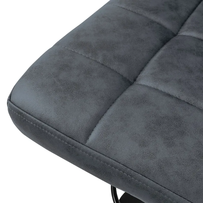 Barhocker 2er Set Anthrazit Kunstlederbezug mit Rückenlehne und Fußstütze höhenverstellbar 63-83cm ML-Design