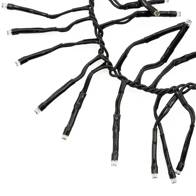 LED Lichtervorhang mit 8 Leuchtmodis 1m mit 480 warmweißen LEDs IP44 Steckdose
