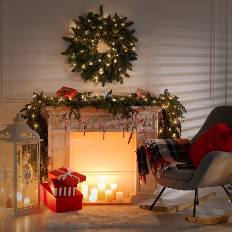 LED Zuckerstangenlichterkette 330 cm mit 28 warmweißen LEDs
