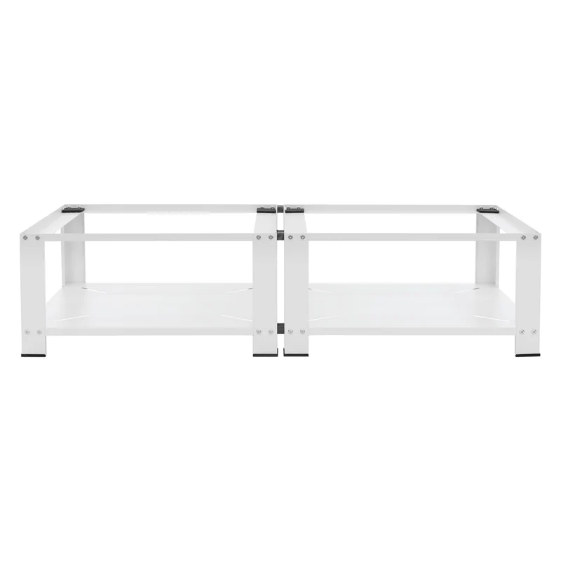 Waschmaschinen Untergestell Unterschrank doppel Set 128x54x32 cm mit Ablage in Weiß ML-Design