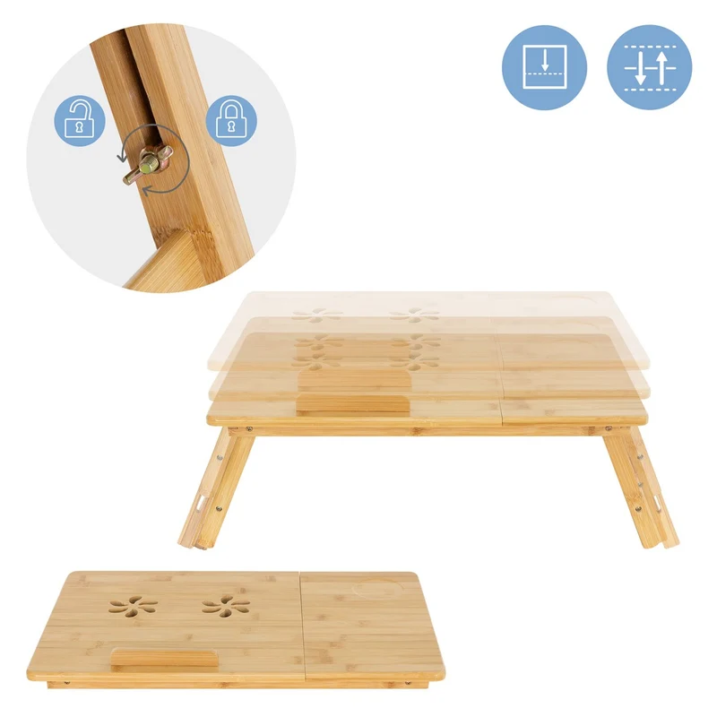 Laptoptisch klappbar Braun aus Holz ML-Design