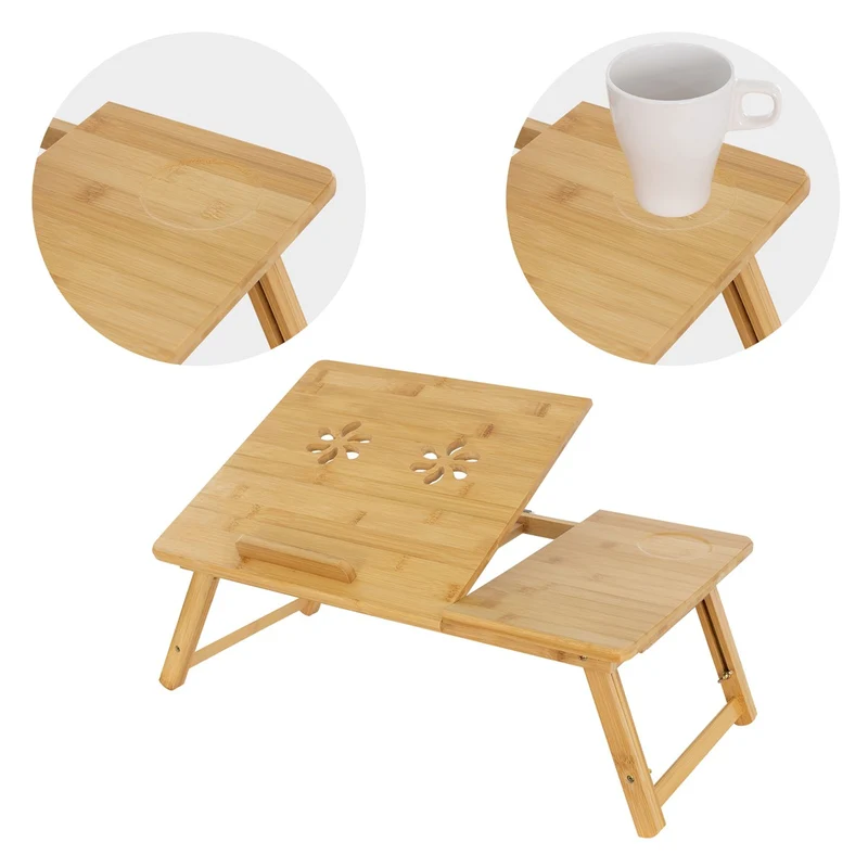 Laptoptisch klappbar Braun aus Holz ML-Design