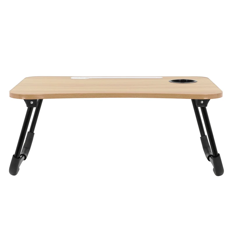 Laptoptisch mit USB-Ports klappbar 60x40 cm Holzoptik aus MDF inkl. USB Lampe und Ventilator ML-Design