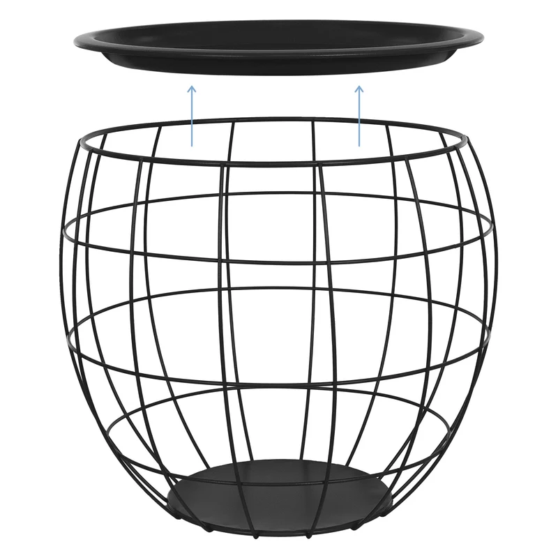 Beistelltisch 3er Set Schwarz aus Metall ML-Design